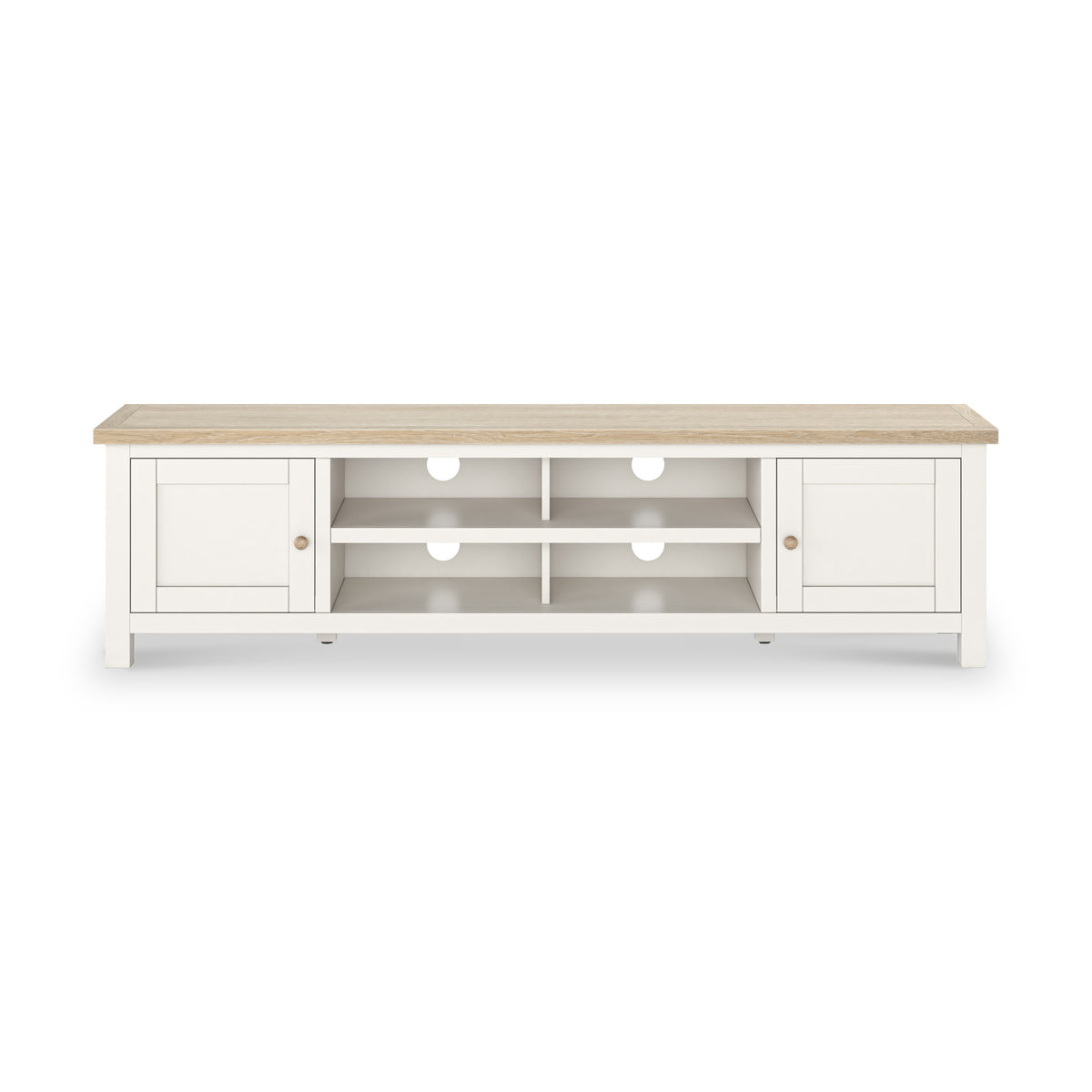 Farrow Washed Oak White 180cm Extra Large TV Unit SH from Roseland Furniture