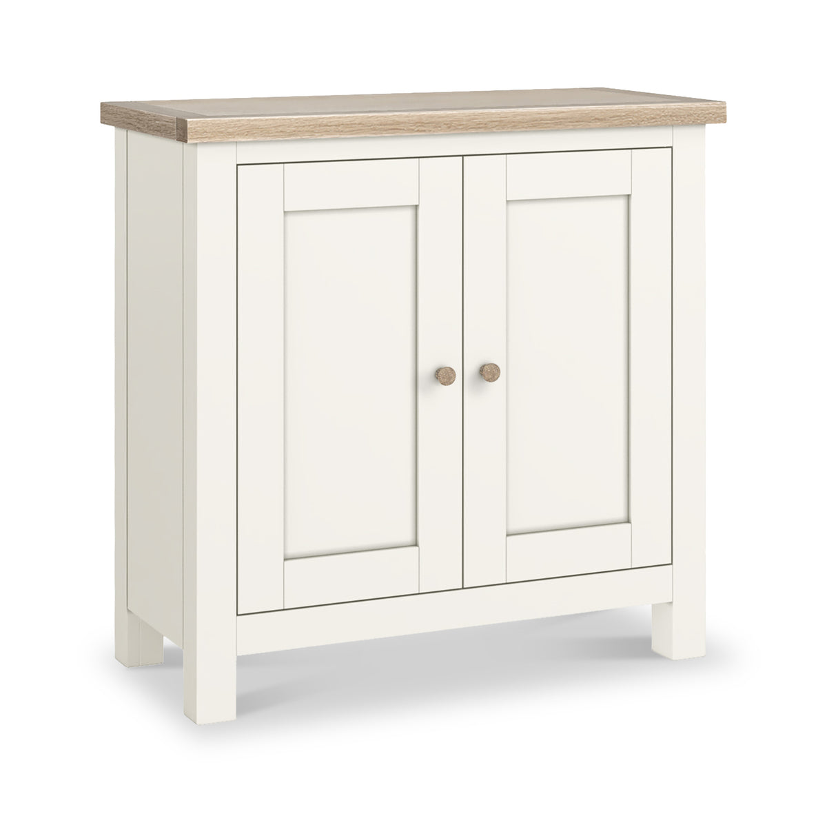 Farrow Coconut White Cupboard with wooden handles from Roseland Furniture