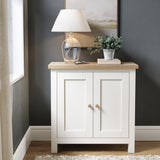 Farrow Coconut White Cupboard with wooden handles from Roseland Furniture