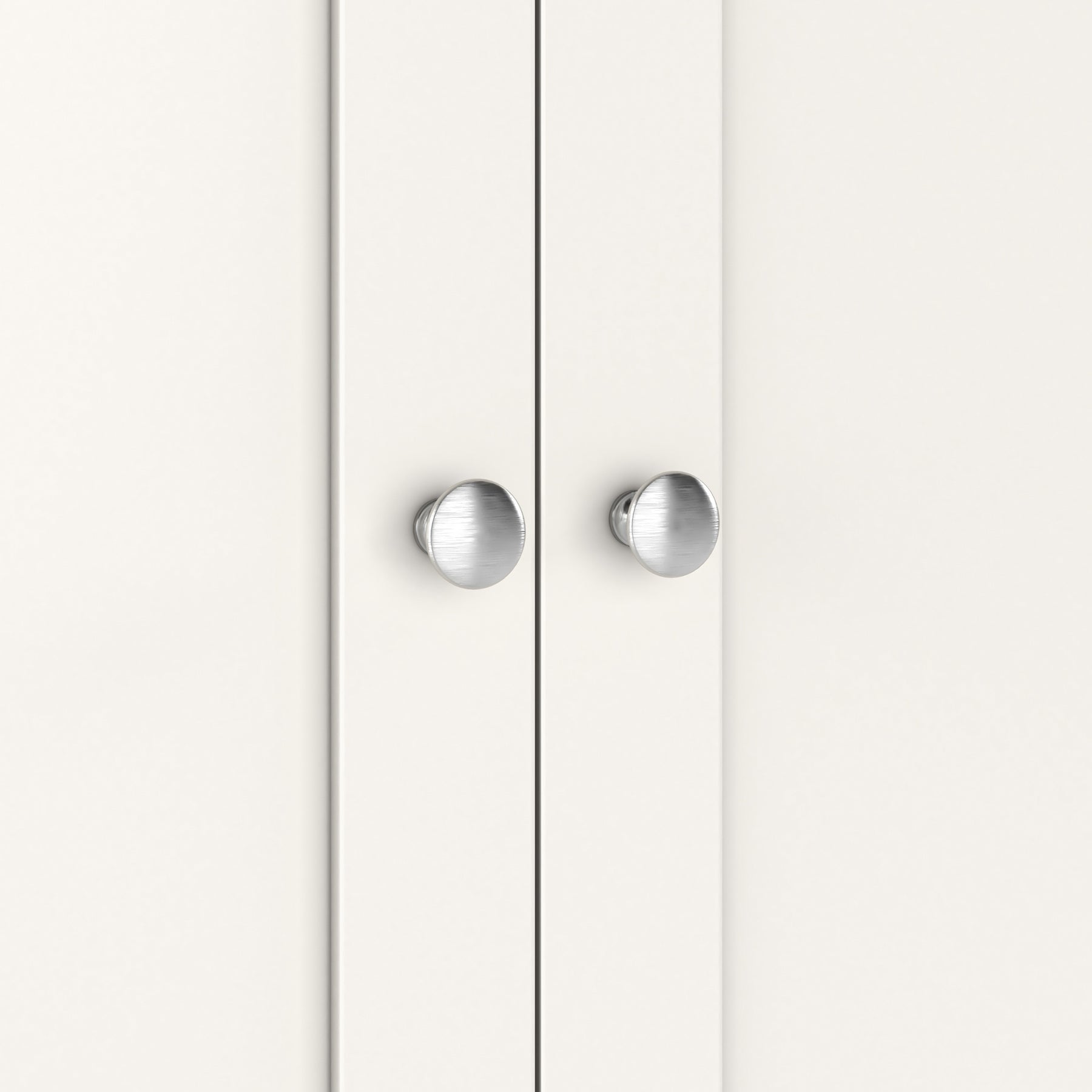 Farrow Coconut White Cupboard with from Roseland Furniture - close up of silver handles