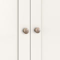 Farrow Coconut White Cupboard with from Roseland Furniture - close up of wooden handles