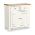 Farrow Coconut White Mini Sideboard with metal handles from Roseland Furniture