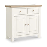 Farrow Coconut White Mini Sideboard with wooden handles from Roseland Furniture