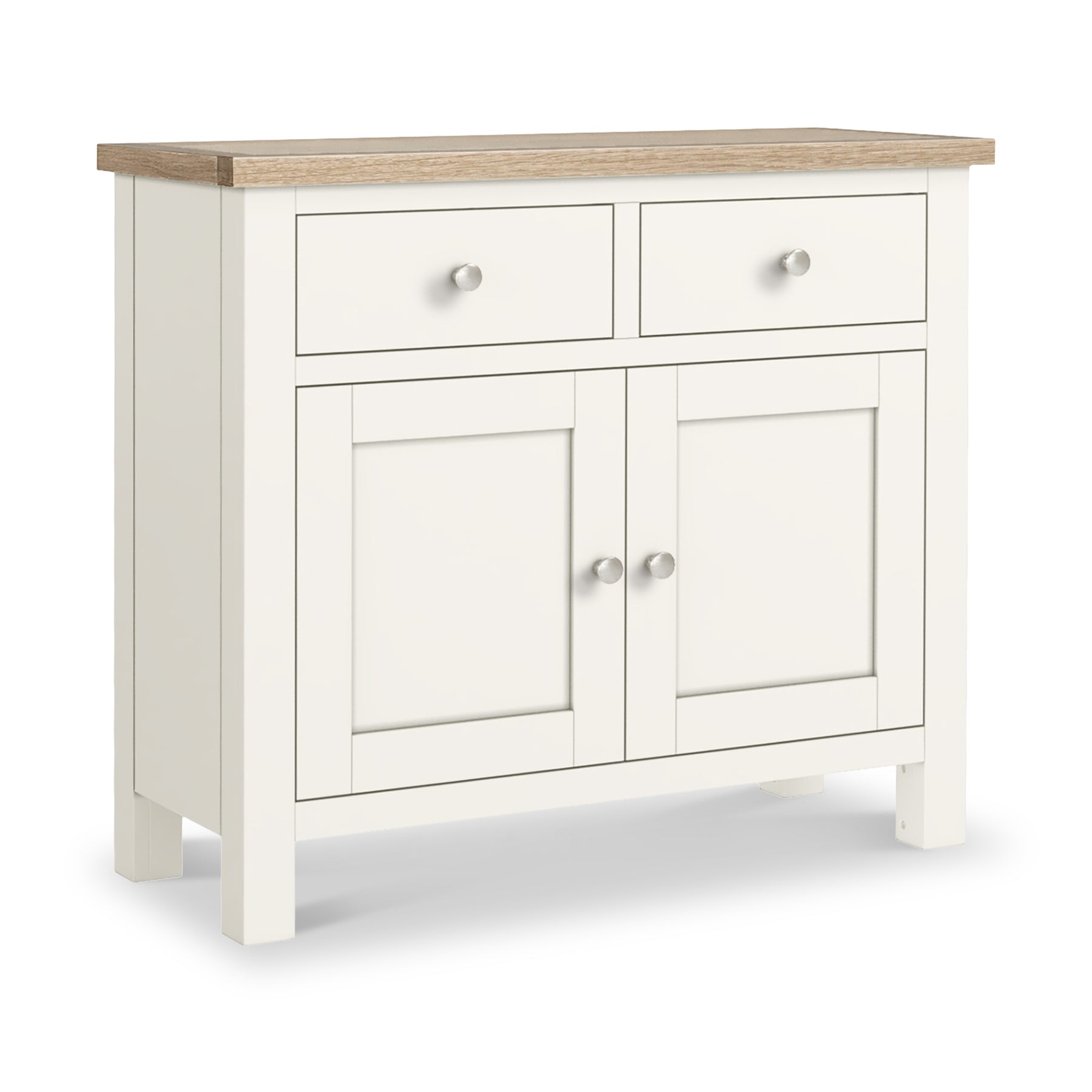 Farrow Coconut White Small Sideboard with metal handles from Roseland Furniture