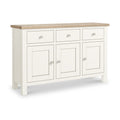 Farrow Coconut White Large Sideboard with metal handles from Roseland Furniture