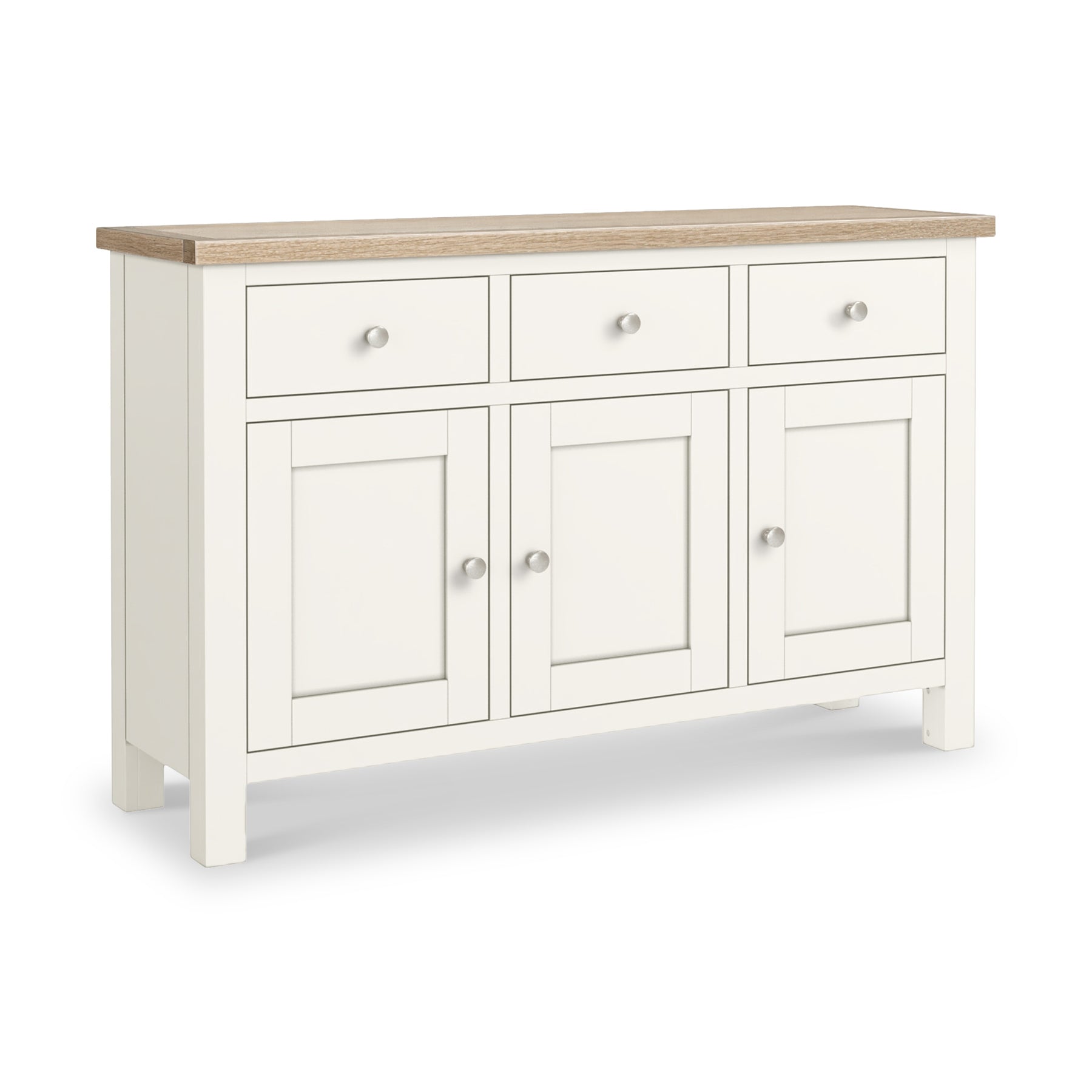 Farrow Coconut White Large Sideboard with metal handles from Roseland Furniture