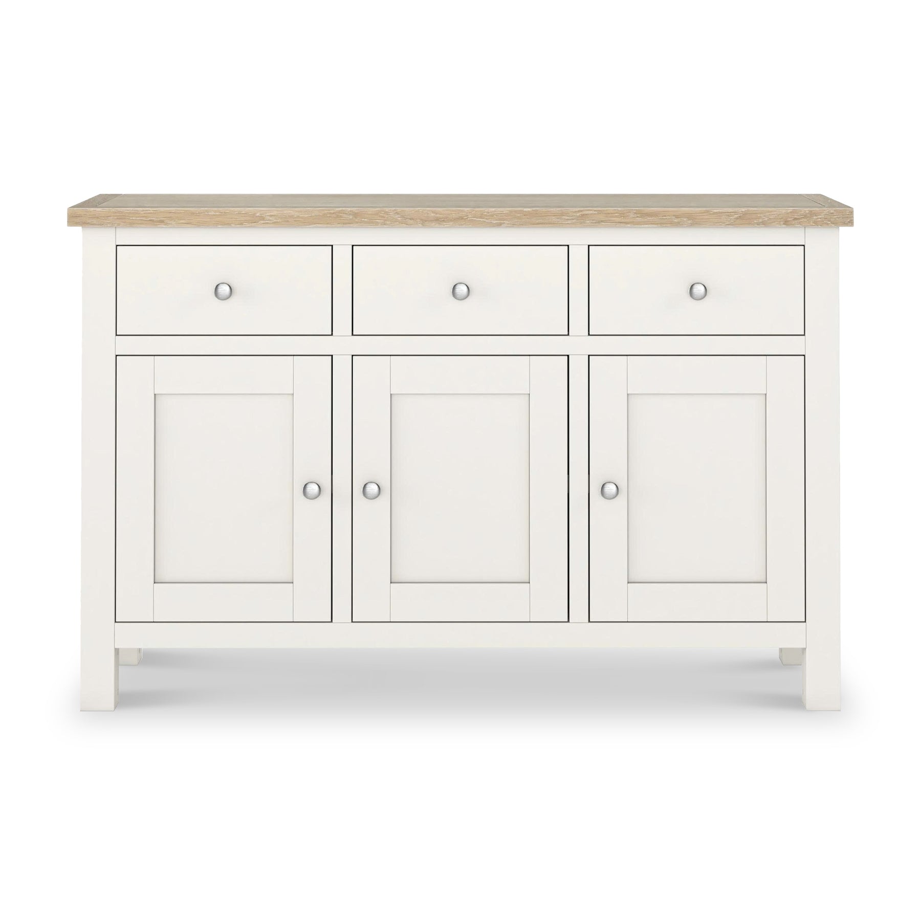 Farrow Coconut White Large Sideboard with metal handles from Roseland Furniture
