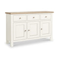 Farrow Coconut White Large Sideboard with wooden handles from Roseland Furniture