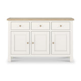 Farrow Coconut White Large Sideboard with wooden handles from Roseland Furniture