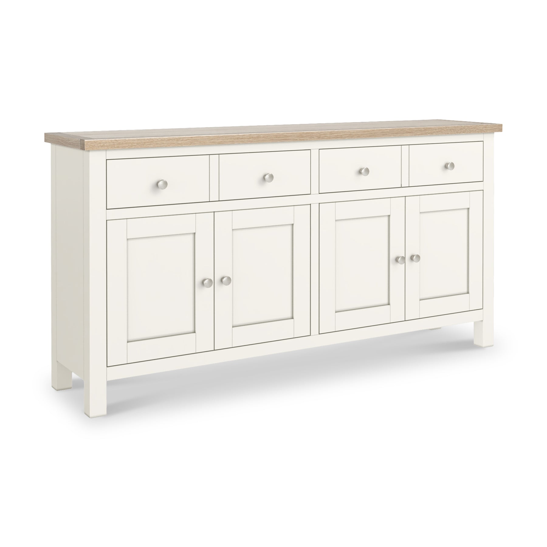 Farrow Coconut White Extra Large Sideboard with metal handles from Roseland Furniture