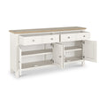 Farrow Coconut White Extra Large Sideboard with metal handles from Roseland Furniture