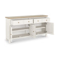 Farrow Coconut White Extra Large Sideboard with wooden handles from Roseland Furniture