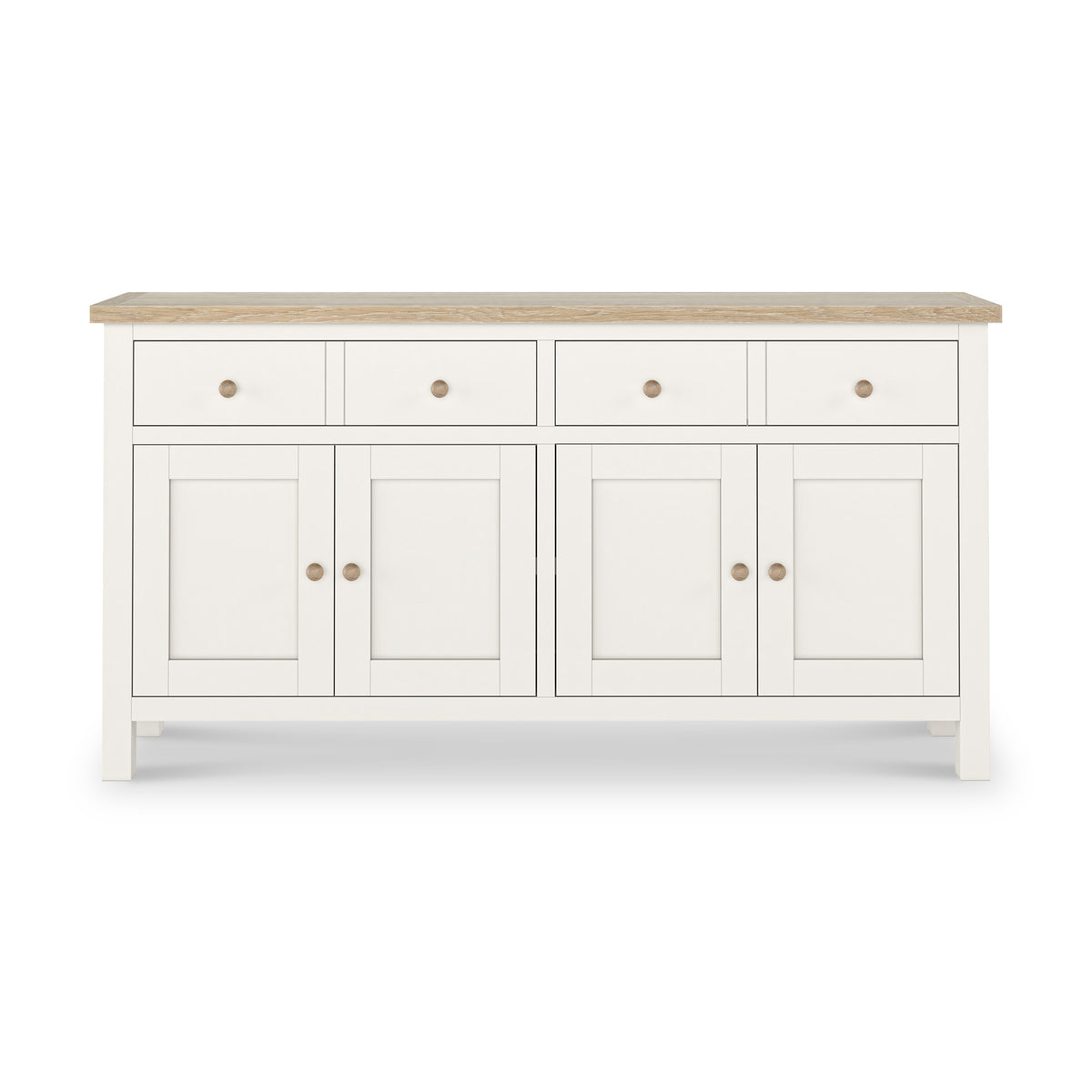 Farrow Coconut White Extra Large Sideboard with wooden handles from Roseland Furniture