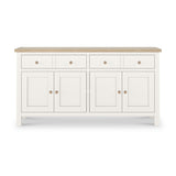 Farrow Coconut White Extra Large Sideboard with wooden handles from Roseland Furniture