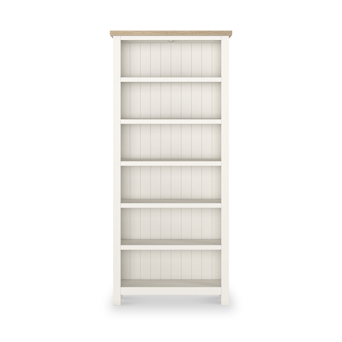 Farrow Washed Oak White Large Bookcase from Roseland Furniture