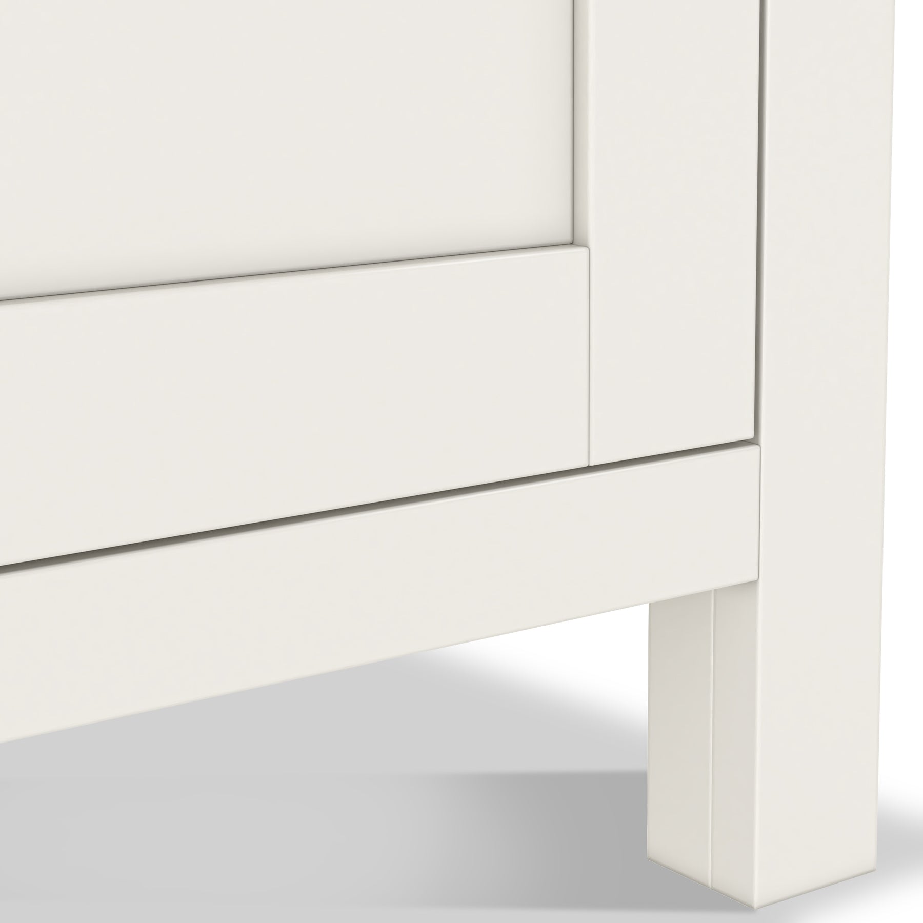 Farrow Coconut White Kitchen Larder Unit with washed oak top and wooden handles