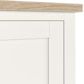 Farrow Coconut White Kitchen Larder Unit with washed oak top and wooden handles
