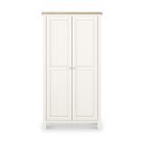 Farrow Coconut White Kitchen Larder Unit with washed oak top and metal handles from Roseland Furniture