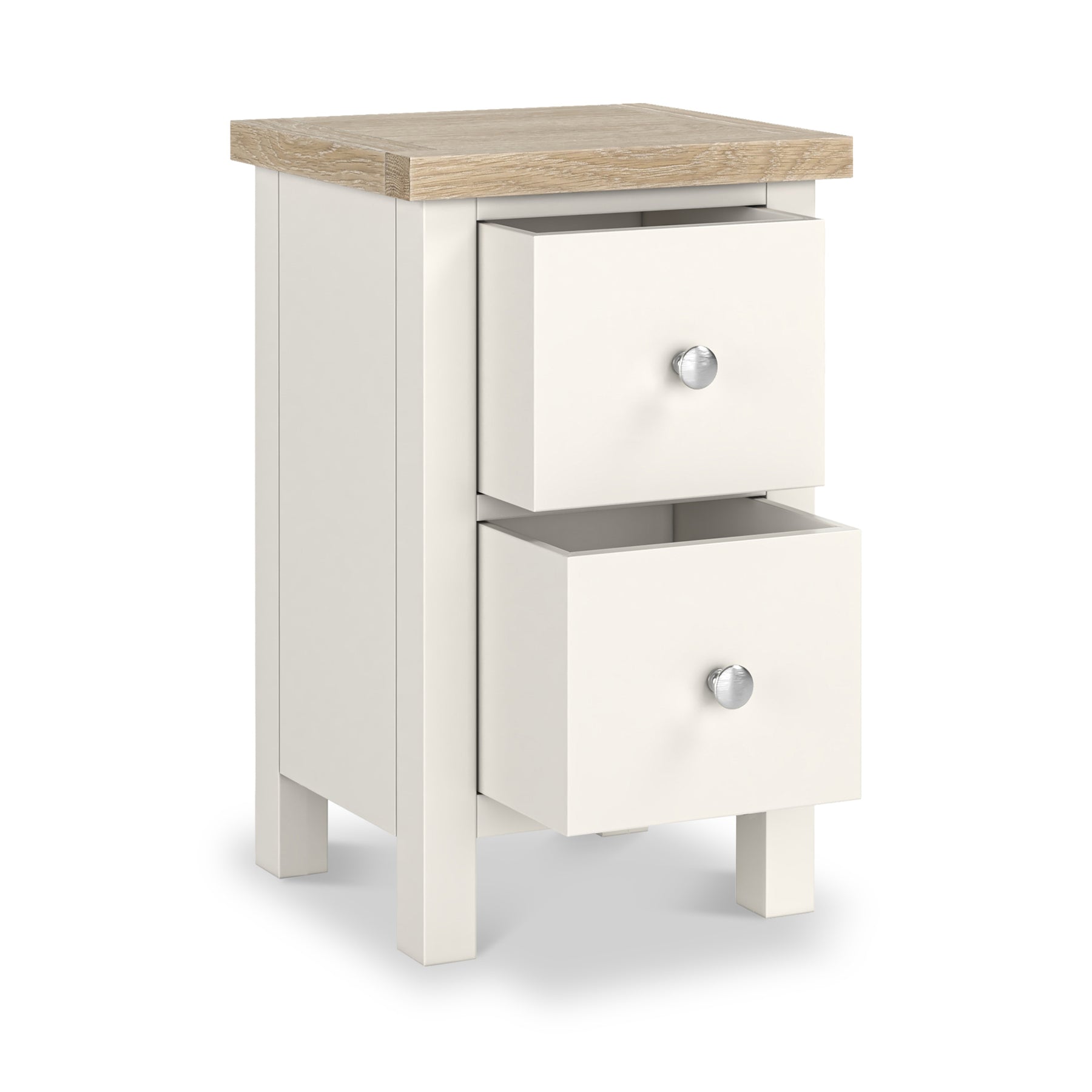 Farrow Washed Oak White Slim Bedside SH from Roseland Furniture