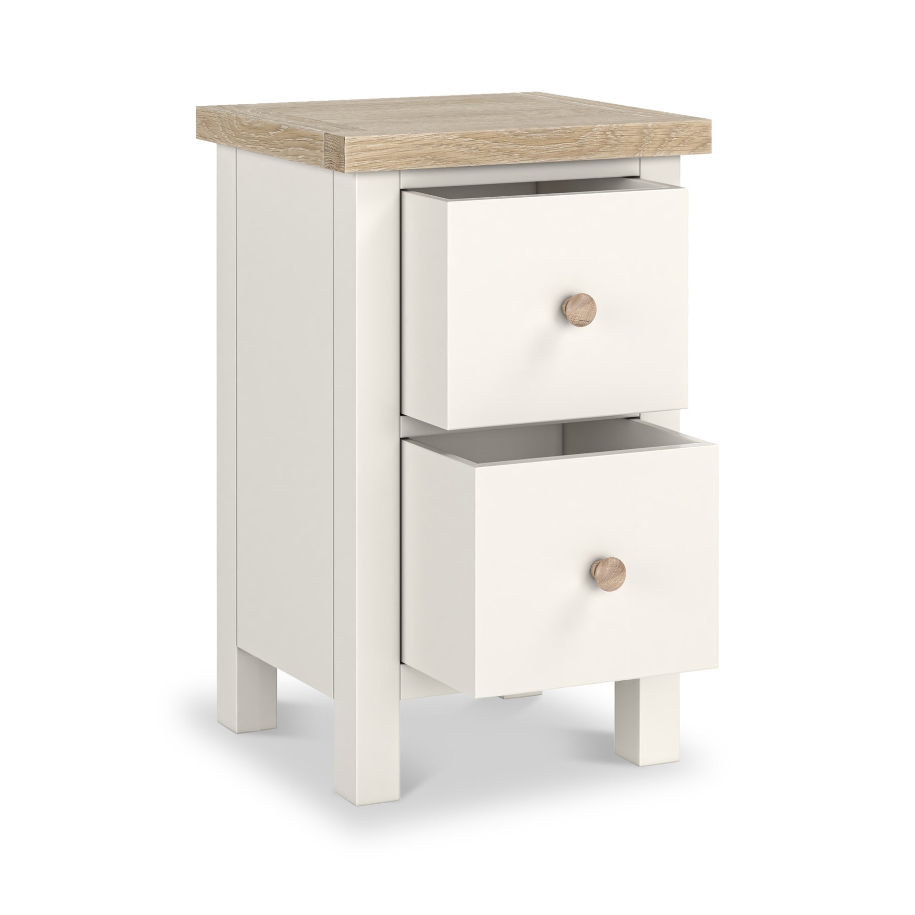 Farrow Washed Oak White Slim Bedside SH from Roseland Furniture
