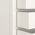 Farrow Coconut White Bedside Table from Roseland Furniture - close up of drawers