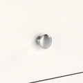 Farrow Coconut White Bedside Table from Roseland Furniture - close up of silver handles