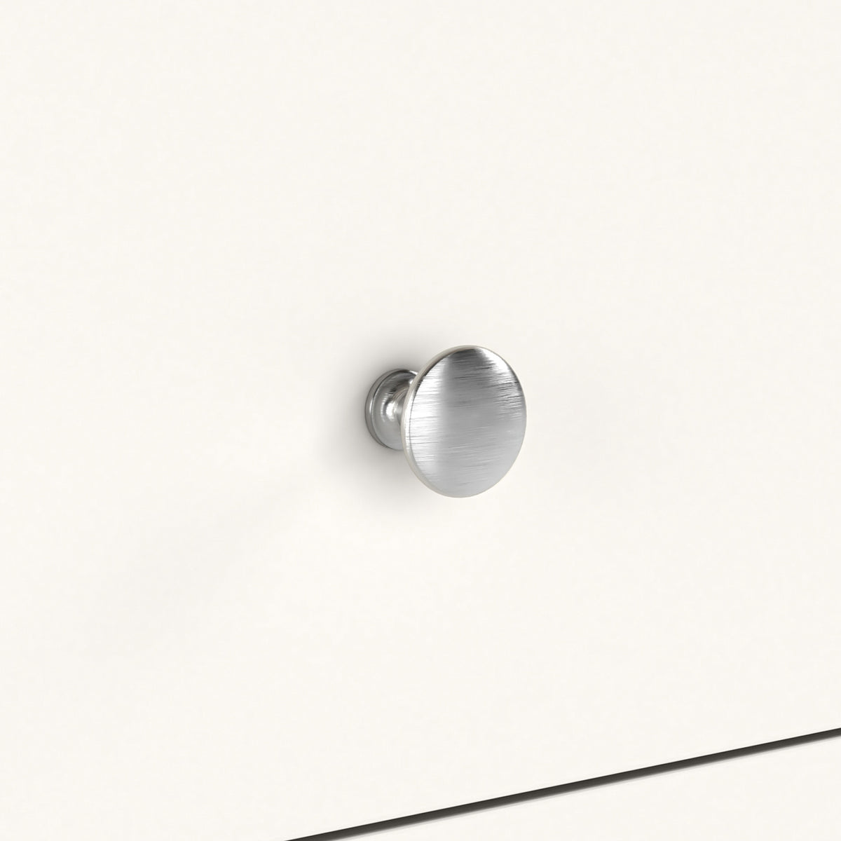 Farrow Coconut White Bedside Table with silver handles from Roseland
