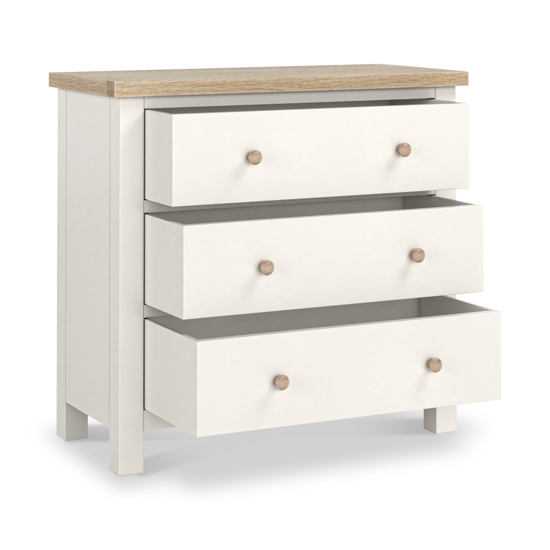 Farrow Washed Oak White 3 Drawer Chest SH from Roseland Furniture