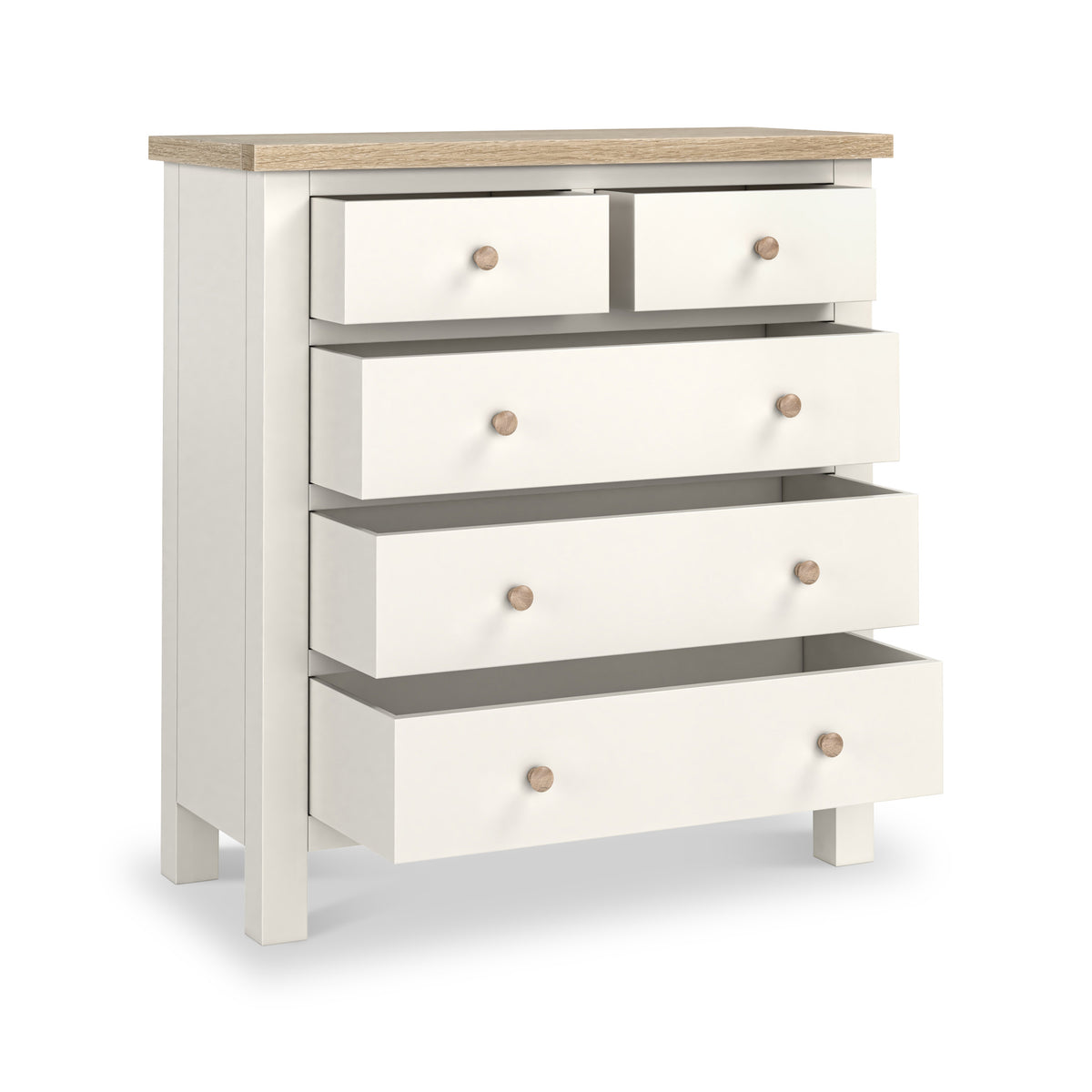 Farrow Coconut White Washed Oak 2 Over 3 Chest Of Drawers from Roseland Furniture