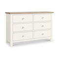 Farrow Coconut White 6 Drawer Chest of Drawers with metal handles from Roseland Furniture
