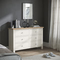 Farrow Coconut White 6 Drawer Chest of Drawers with metal handles from Roseland Furniture