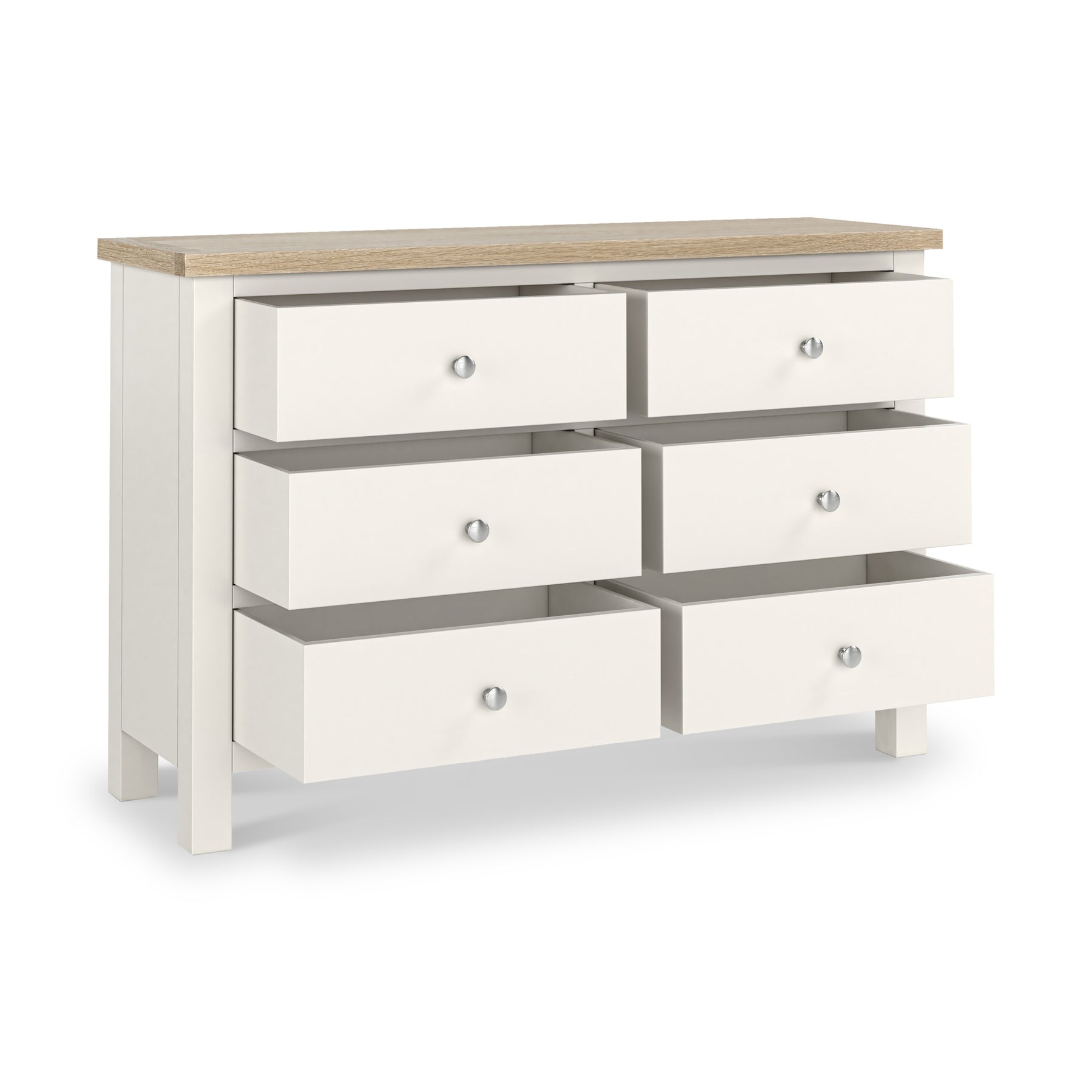 Farrow Washed Oak White 6 Drawer Chest SH from Roseland Furniture
