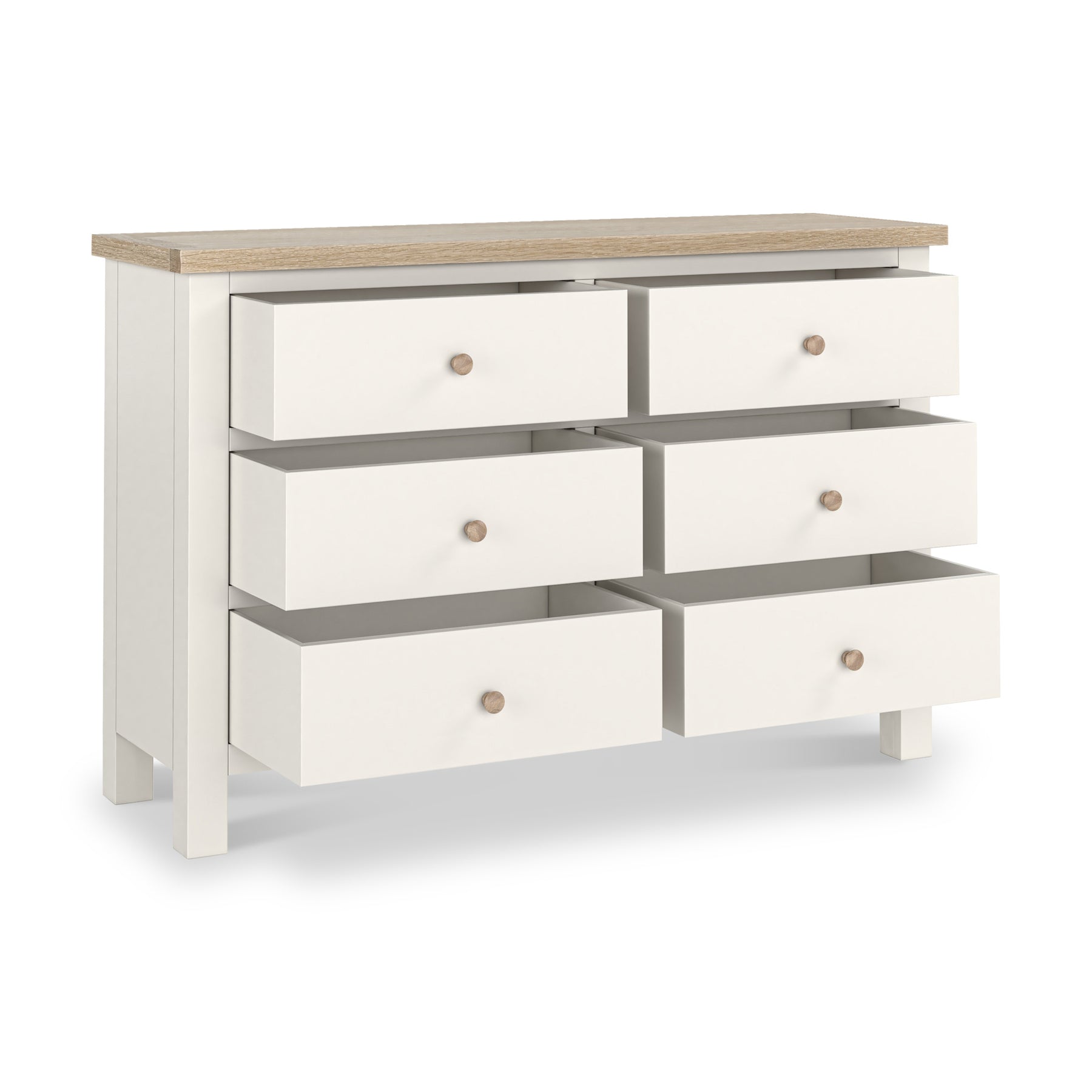 Farrow Washed Oak White 6 Drawer Chest SH from Roseland Furniture