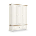 Farrow Triple Wardrobe with Drawers and wooden handles from Roseland Furniture