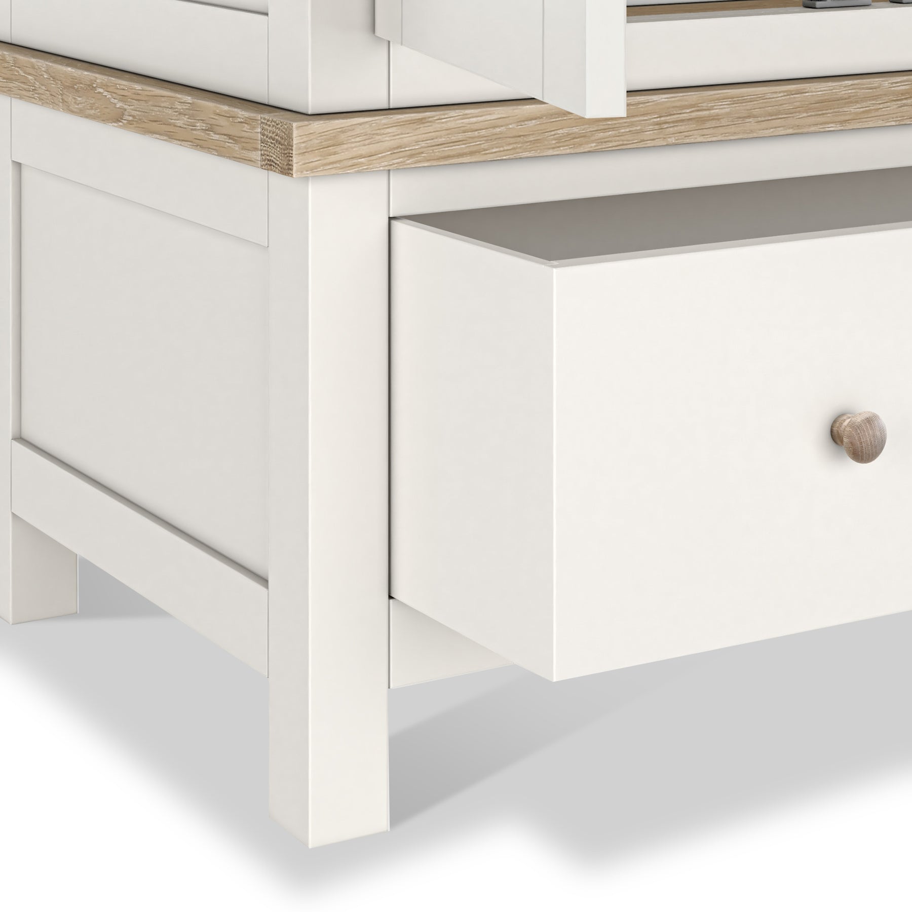 Farrow Triple Wardrobe with Drawers and wooden handles from Roseland Furniture