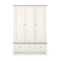 Farrow Triple Wardrobe with Drawers and wooden handles from Roseland Furniture