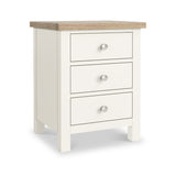 Farrow XL Coconut White Bedside Table with metal handles from Roseland Furniture