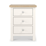 Farrow XL Coconut White Bedside Table with metal handles from Roseland Furniture