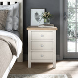 Farrow XL Coconut White Bedside Table with metal handles from Roseland Furniture