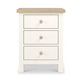 Farrow XL Coconut White Bedside Table with wooden handles from Roseland Furniture