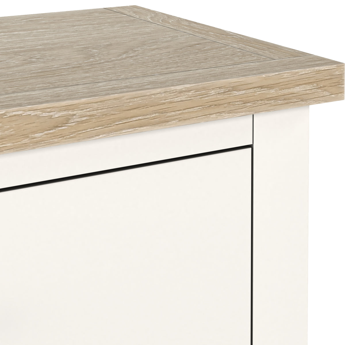Farrow XL Coconut White 8 Drawer Chest with washed oak top from Roseland Furniture