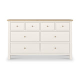 Farrow XL Coconut White 8 Drawer Chest with wooden handles from Roseland Furniture