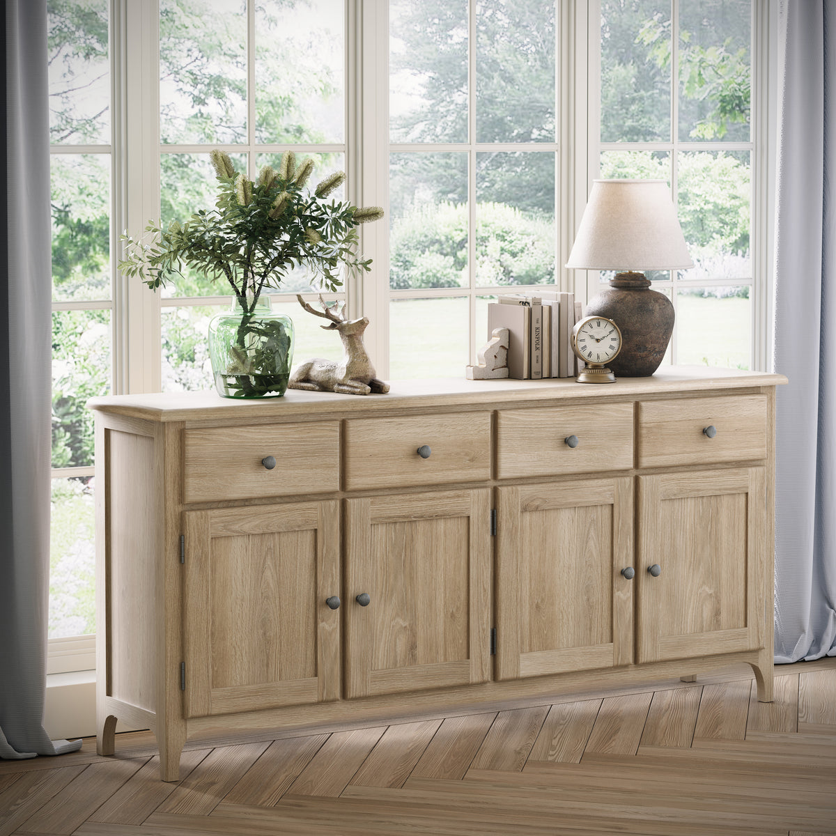Celine Washed Oak Extra Large Sideboard from Roseland Furniture
