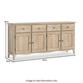 Celine Washed Oak Extra Large Sideboard dimensions