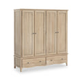 Celine Washed Oak 4 Door Wardrobe from Roseland Furniture