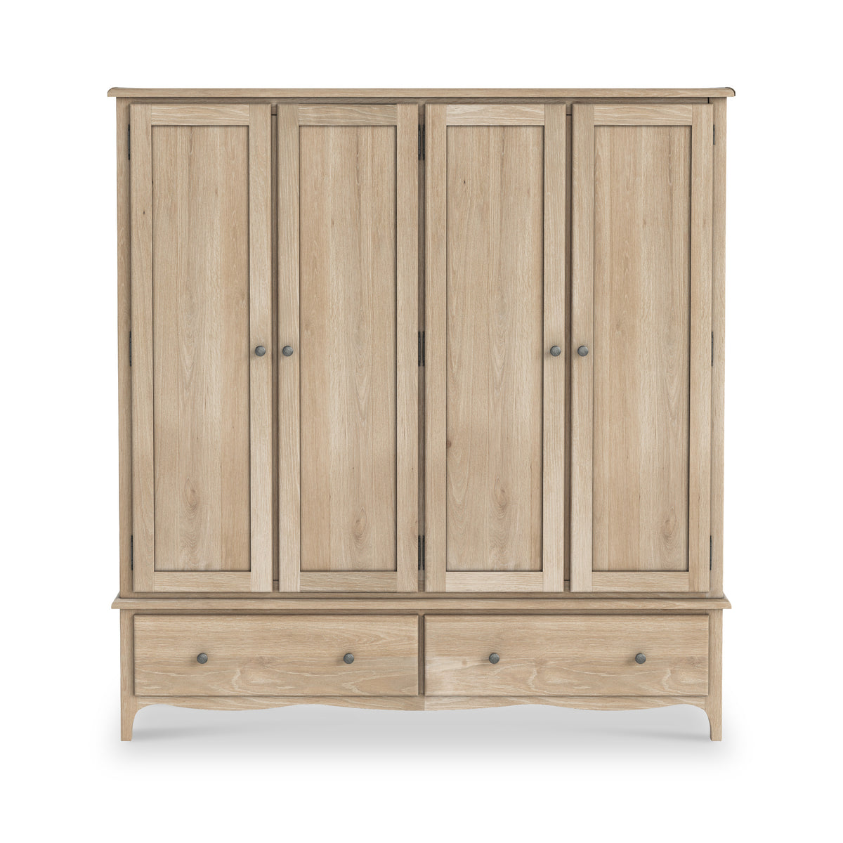 Celine Washed Oak 4 Door Wardrobe from Roseland Furniture