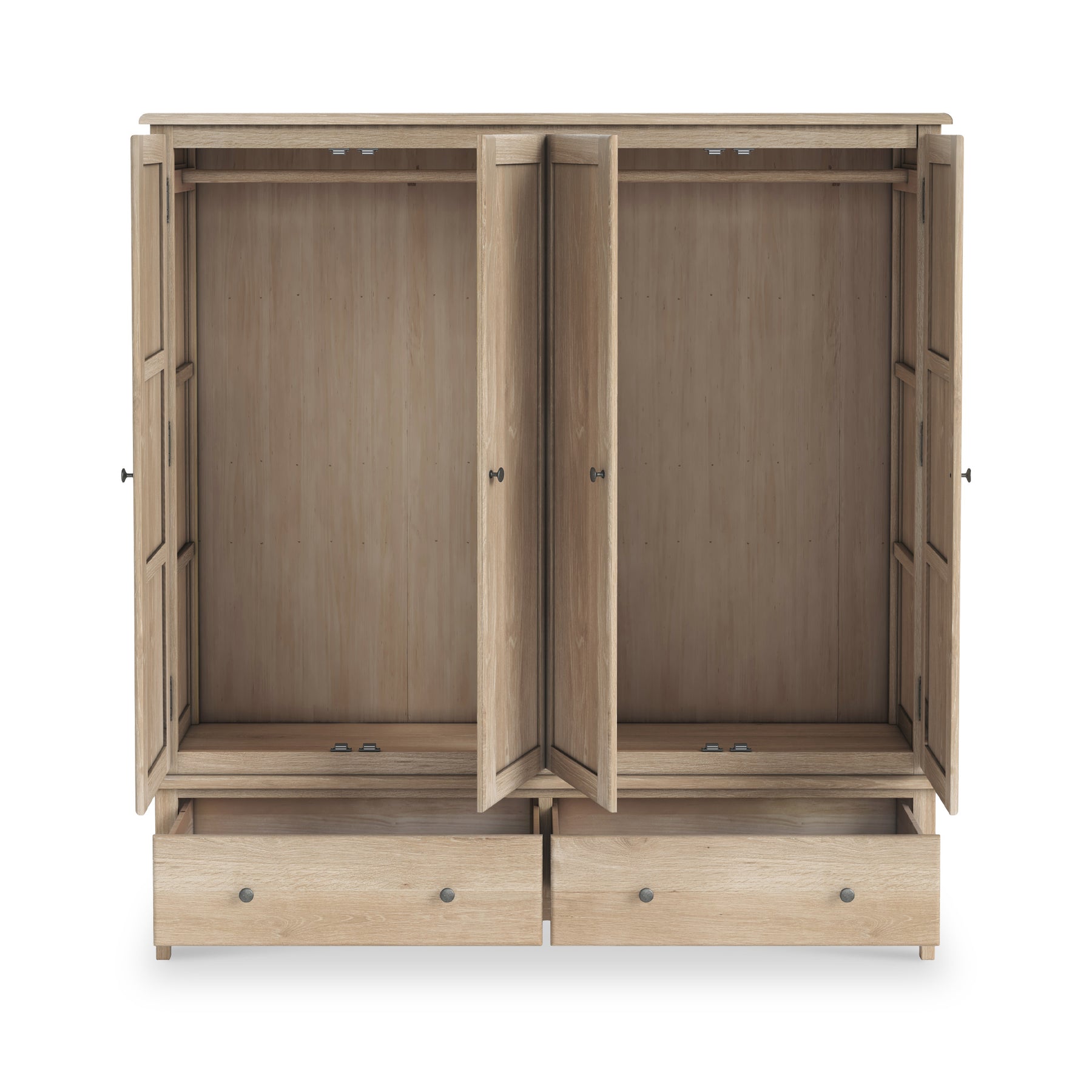 Celine Washed Oak 4 Door Wardrobe from Roseland Furniture