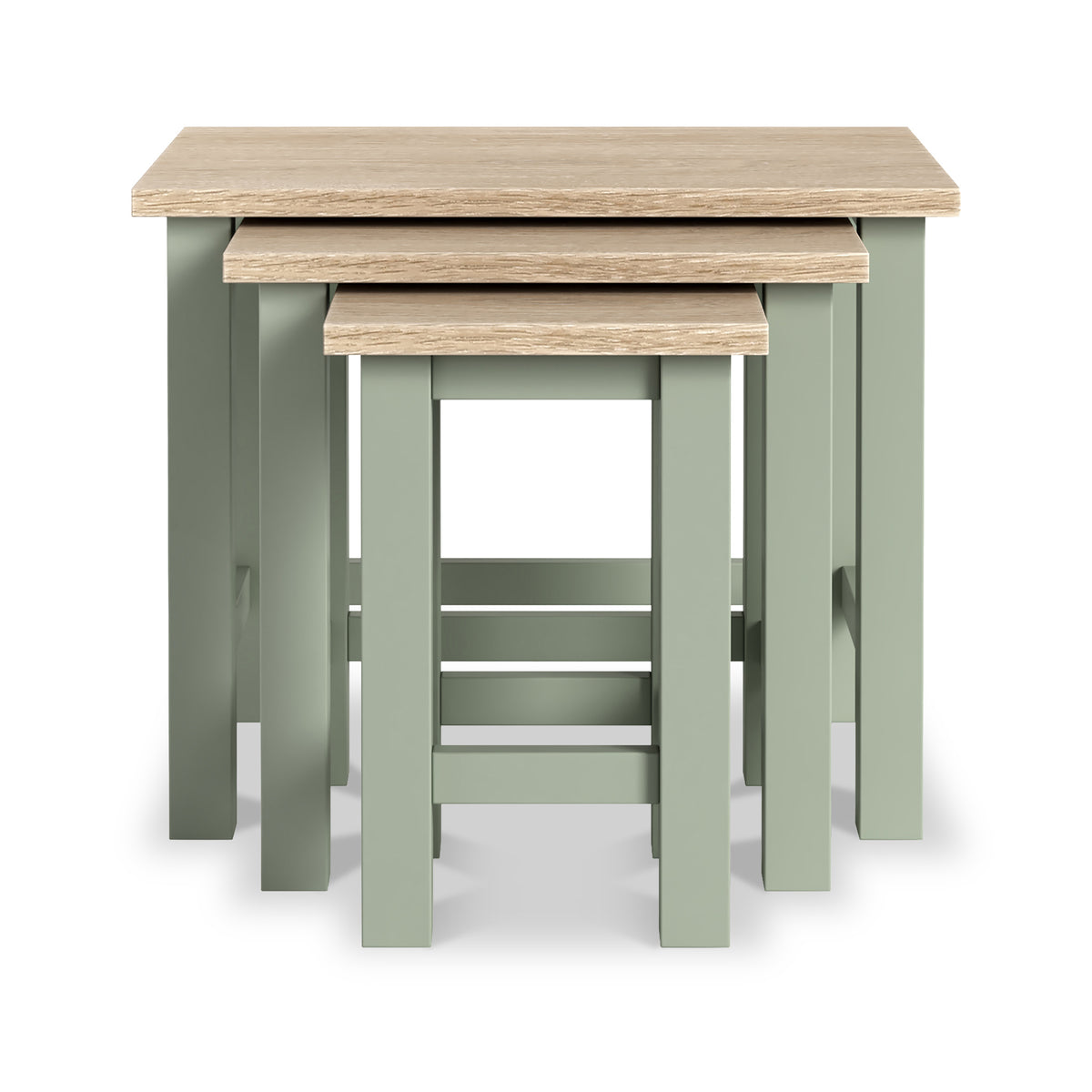 Farrow Nest of Tables Washed Oak Sage from Roseland Furniture