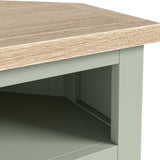 Farrow Corner TV Unit Washed Oak Sage from Roseland Furniture
