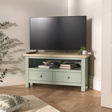 Farrow Corner TV Unit Washed Oak Sage from Roseland Furniture